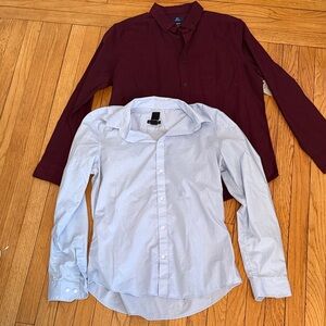 lot of 2 mens button down shirts size L
